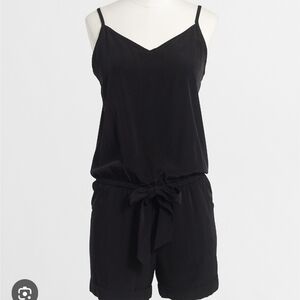 J.Crew Medium Drapey Black Spaghetti Strap Romper Classic Luxury Vacation